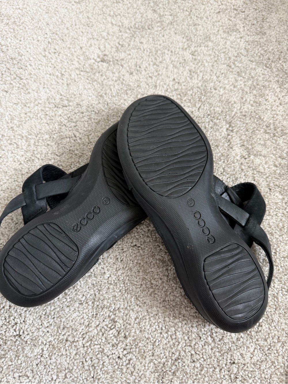 Ecco Black Leather Cross-Strap Sandals - Picture 3 of 3